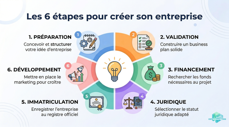 Les 6 étapes pour créer votre entreprise